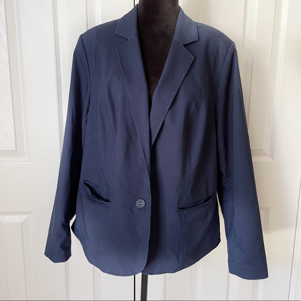 LANE BRYANT Navy Button Blazer Size 24